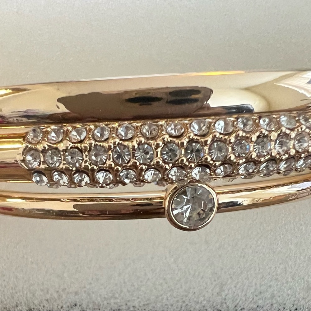 Elegant Gold and Silver Crystal Bracelet - Set of 3 Brand New